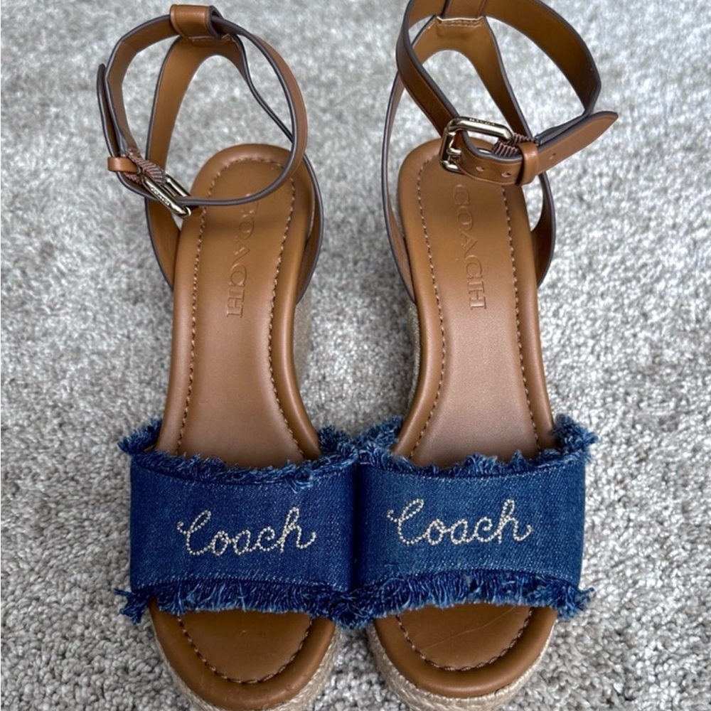 Coach Denim Wedges size 5.